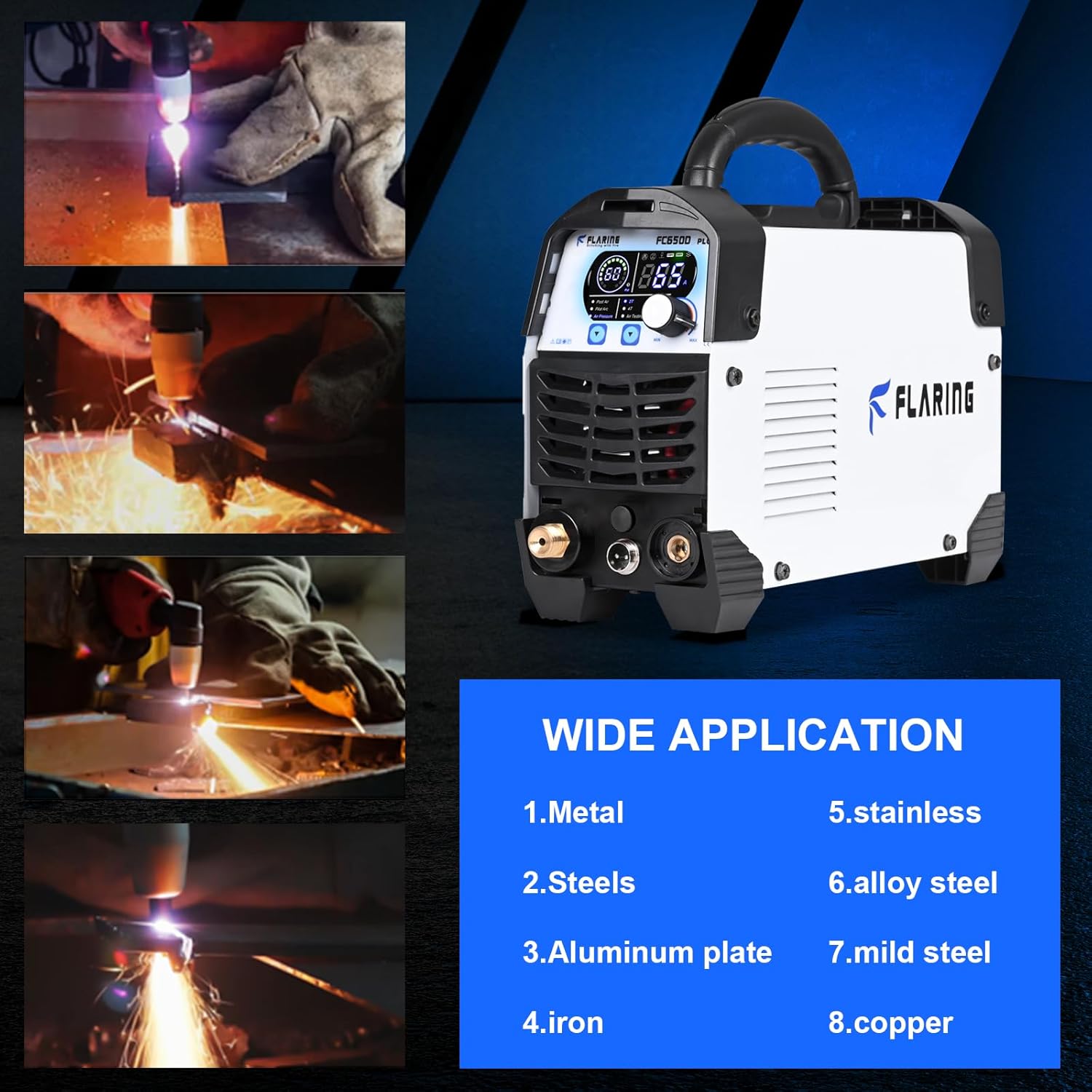 Wide application of FLARING FC650D PLUS Plasma Cutter for various metals