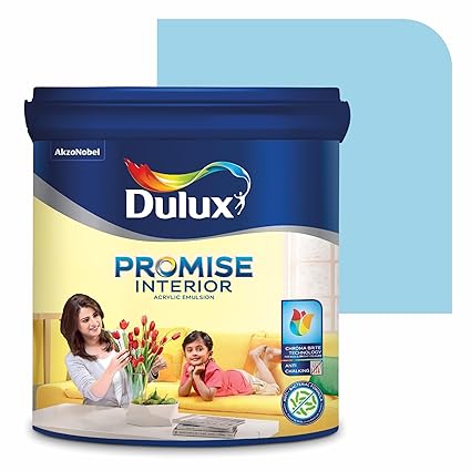 Dulux Promise Interior Emulsion Paint (10L, Wild Blue Yonder) | Brighter & Longer-Lasting Colors | Rich Finish | Chroma Brite Technology | Anti-Chalk | Water-Based Acrylic Paint