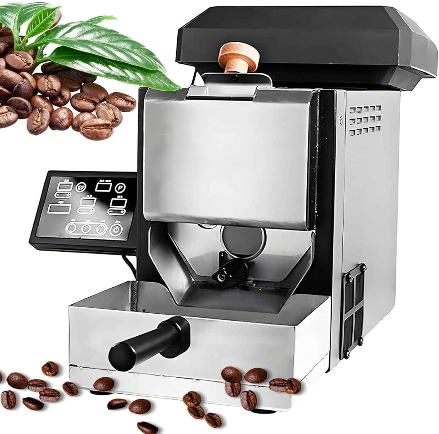GTHTUHFD 200G Electric Coffee Roaster For Home & Commercial Use, Transparent Drum For Easy Viewing, Automatic Coffee Bean Roasting Machine