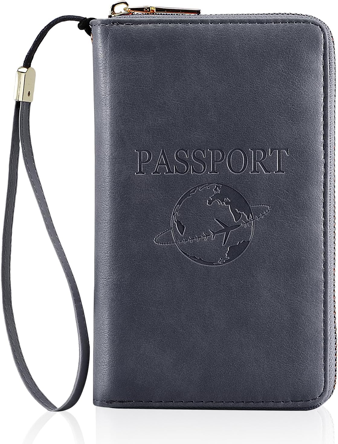 XEYOU Passport Holder Wallet Lightweight Travel Wallet Zipped Credit Cards Case Holder with Detachable Wrist Strap for Women and Men