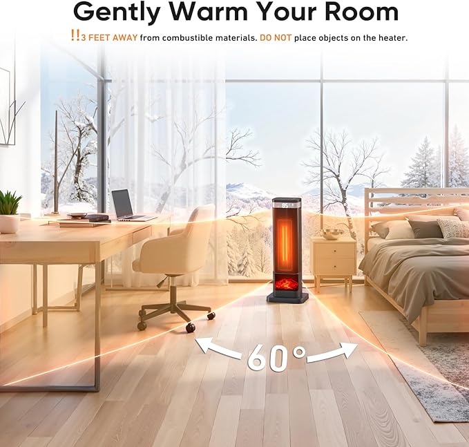 Calefactor Eléctrico Portátil 1500W con Termostato y Oscilación miniatura 8