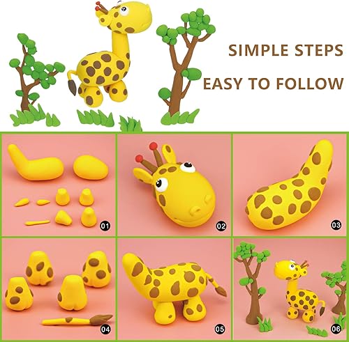 Miniatura 5 de Kit de arcilla seca al aire, arcilla de modelado de 36 colores para niños, arcilla mágica ultraligera con herramientas de escultura y tutoriales,