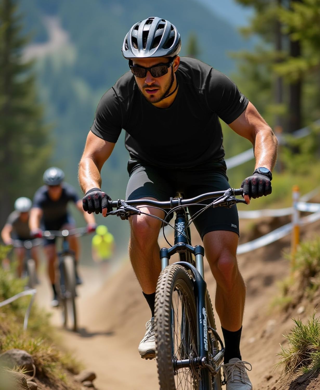 Mens Running Shirt Quick Dry Fit Short Sleeve Performance T-Shirt Moisture Wicking Ourdoor Active Wear Reflective - Image 3