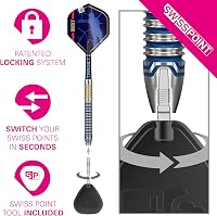 Target Darts Josh Rock Gen 1 acél hegyű darts szett, 90% volfrám, 22-25G, Swiss Point 4