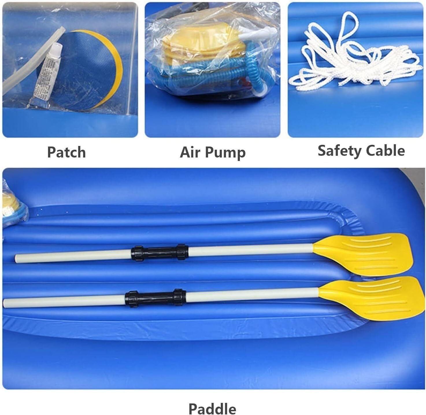 Inflatable Boat, Padded Inflatable Raft for Adults and Children, 2 Person Inflatable Fishing Boat,