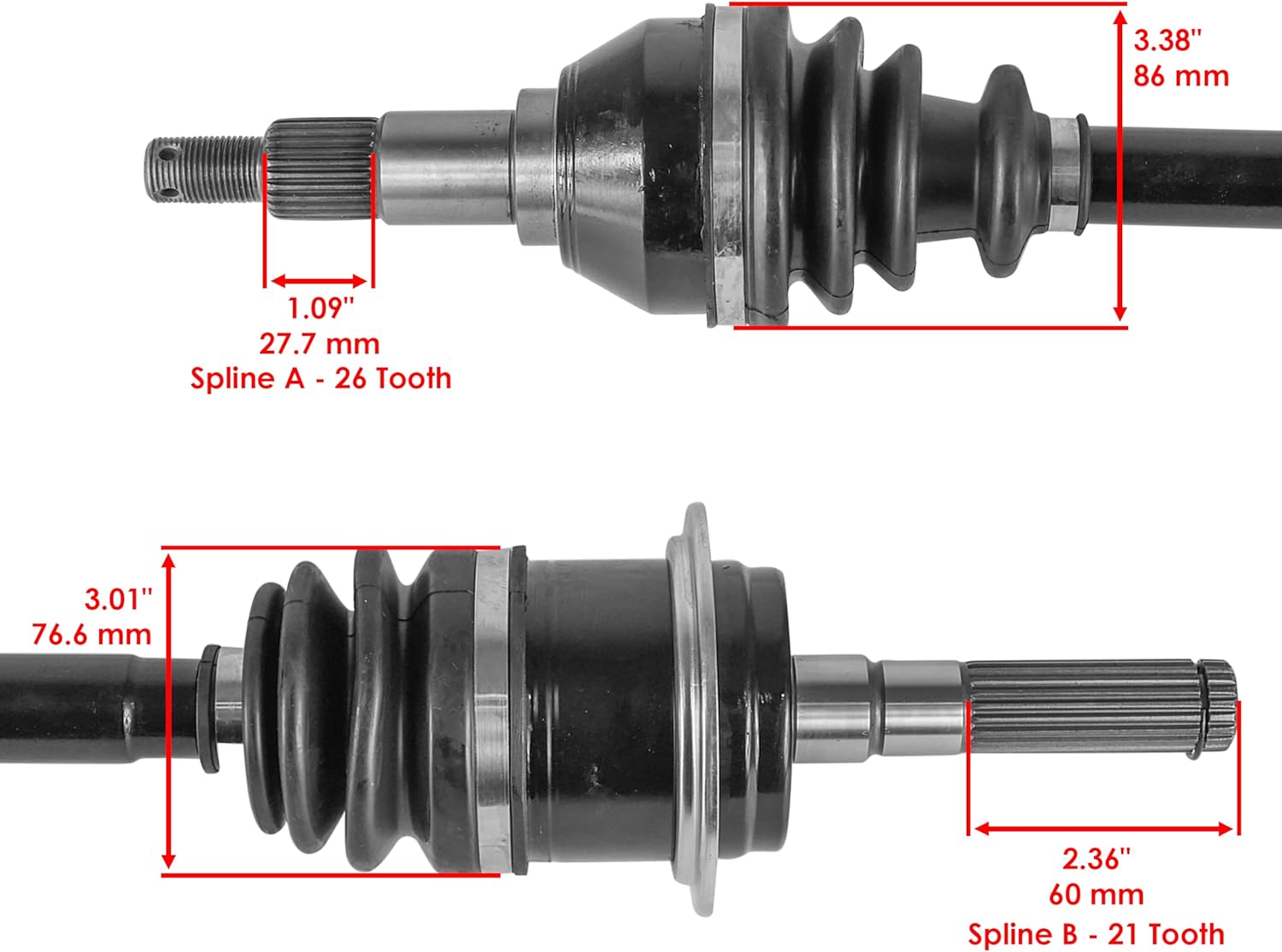 Caltric 705401877 705401878 Front CV Axles Compatible with Can-Am CanAm Maverick 1000 XMR 2014 2015