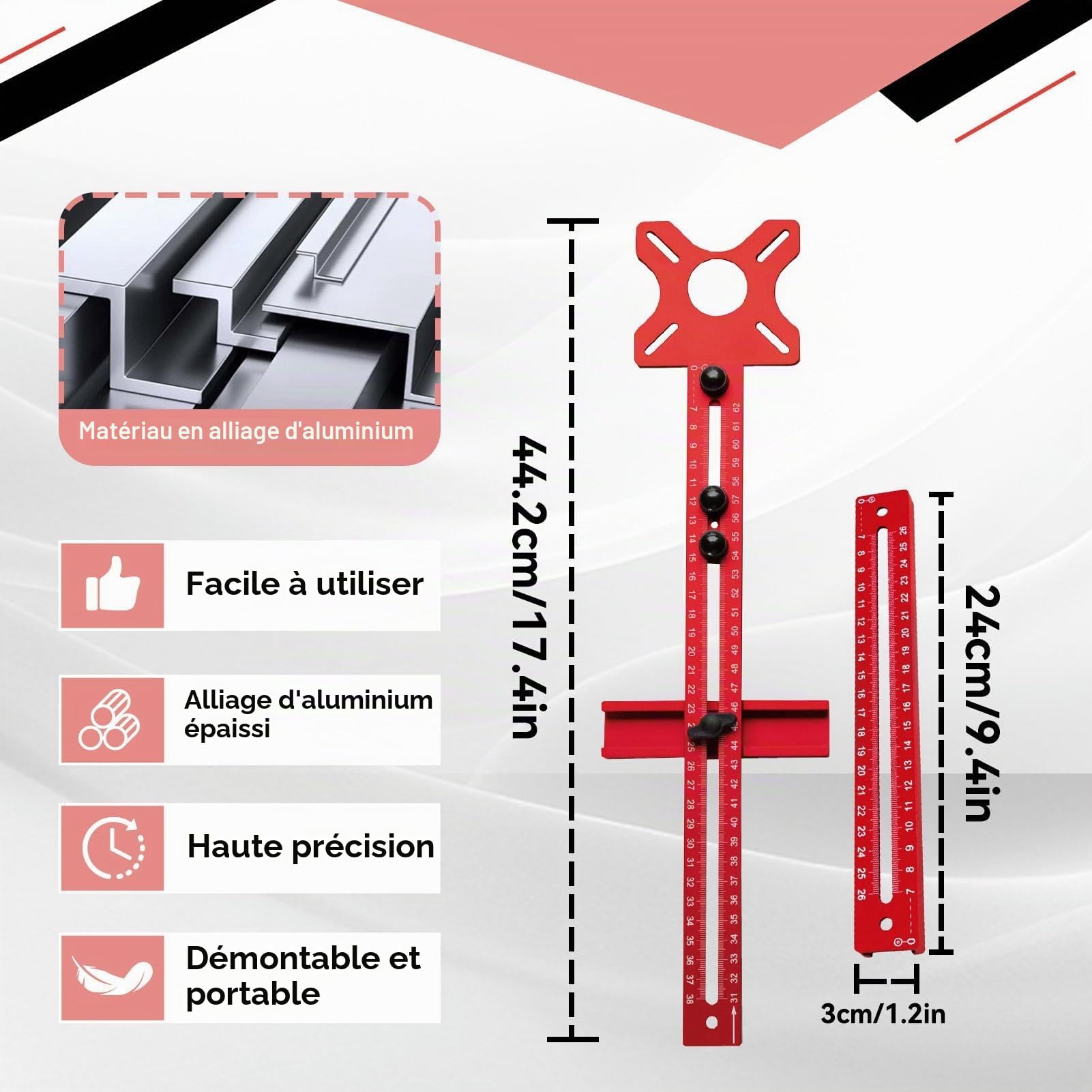 Support pour rainures de fraisage, 4 en 1 Support pour rainures de fraisage Métrique pour fraiseuse Kit de fraisage circulaire pour outil de fraisage (support pour rainures de fraisage