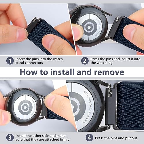 Miniatura 4 de Correa de Reloj de Liberación Rápida - Elección de Ancho - Correas de Reloj de 18 mm, 19 mm, 20 mm, 22 mm, 24 mm, Correas de Nylon Elásticas