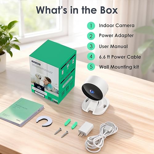 Miniatura 8 de YOTON Cámara de seguridad interior 1080P para monitor de bebé, cámara para mascotas con visión nocturna, audio de 2 vías, detección de movimiento,