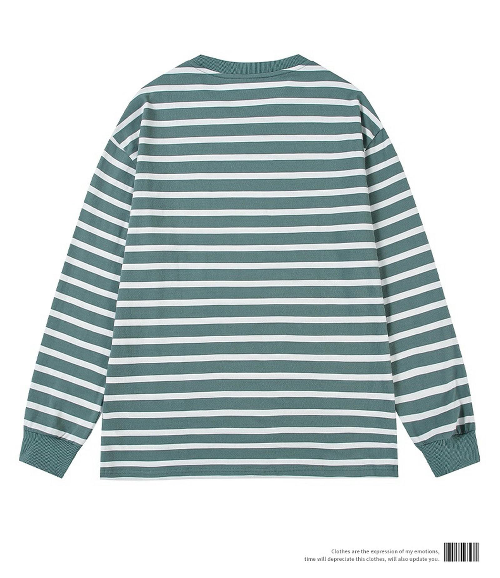 Męskie bluzy z kapturem męska bluza para bluza wiosenny styl unisex styl bez kaptura w paski na co dzień sport luźny okrągły dekolt sweter Top-czarny-M
