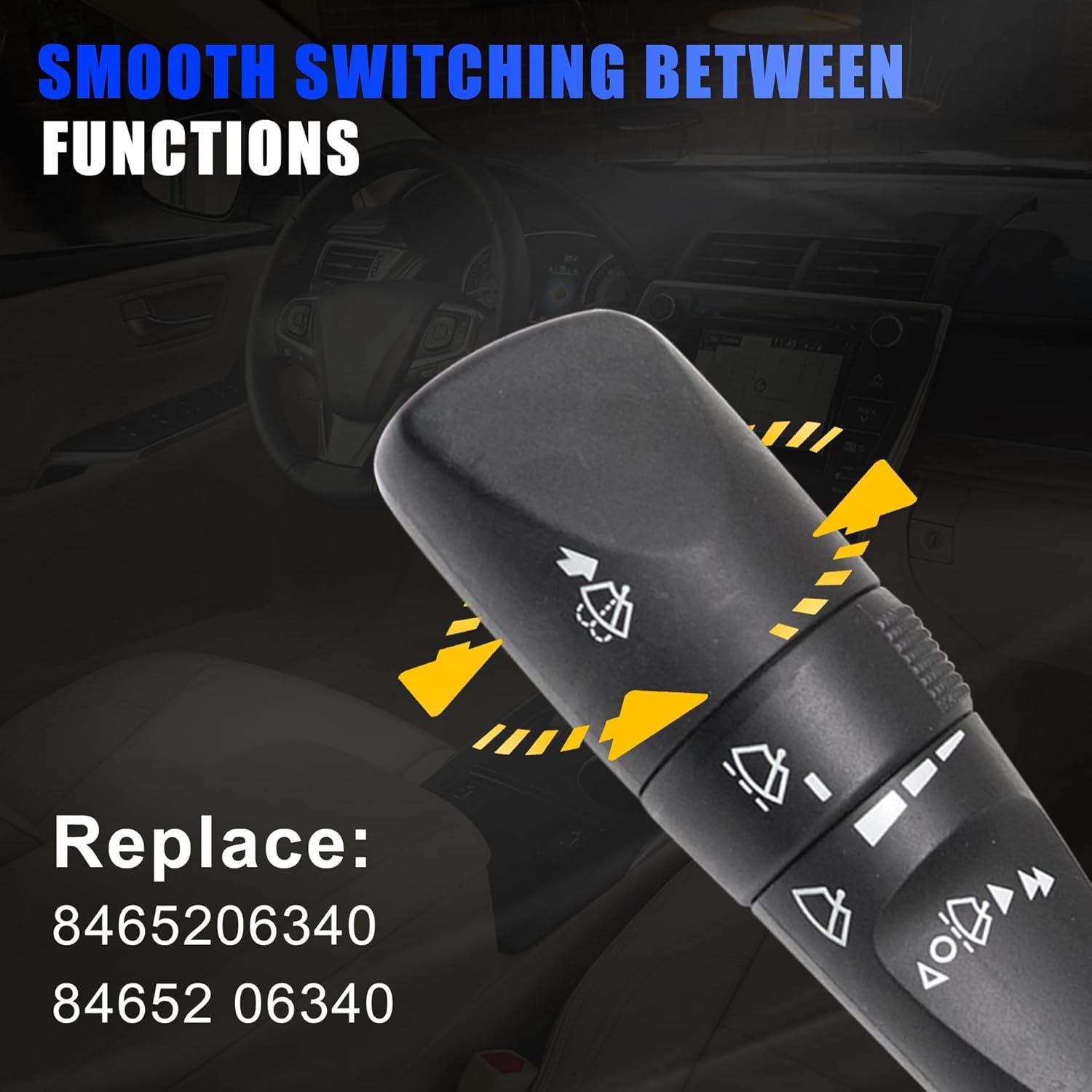 GXARTS Intermittent Windshield Wiper Switch 8465206340 Compatible with Toyota Camry 2012-2017 Compatible with Corolla 2014-2019 Compatible with Avalon 2013-2018 Compatible with Tacoma 2016-2023