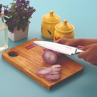 HAZEL Chef Knife Stainless Steel | Sharp Big Kitchen Knife for Vegetables, Meat & Fruits | Heavy Duty Cutting Knife with C... Price In India