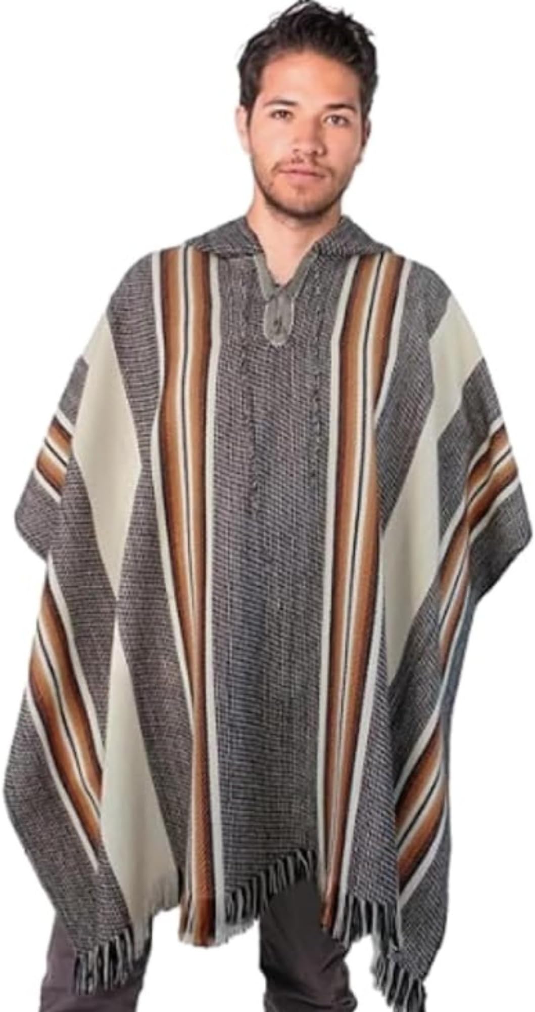 Alpaca Poncho for Men with Hood