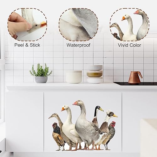 Miniatura 2 de Calcomanías de pared de patos divertidos, calcomanías de pared extraíbles para despegar y pegar, regalo divertido para amigos de Navidad, cocina,