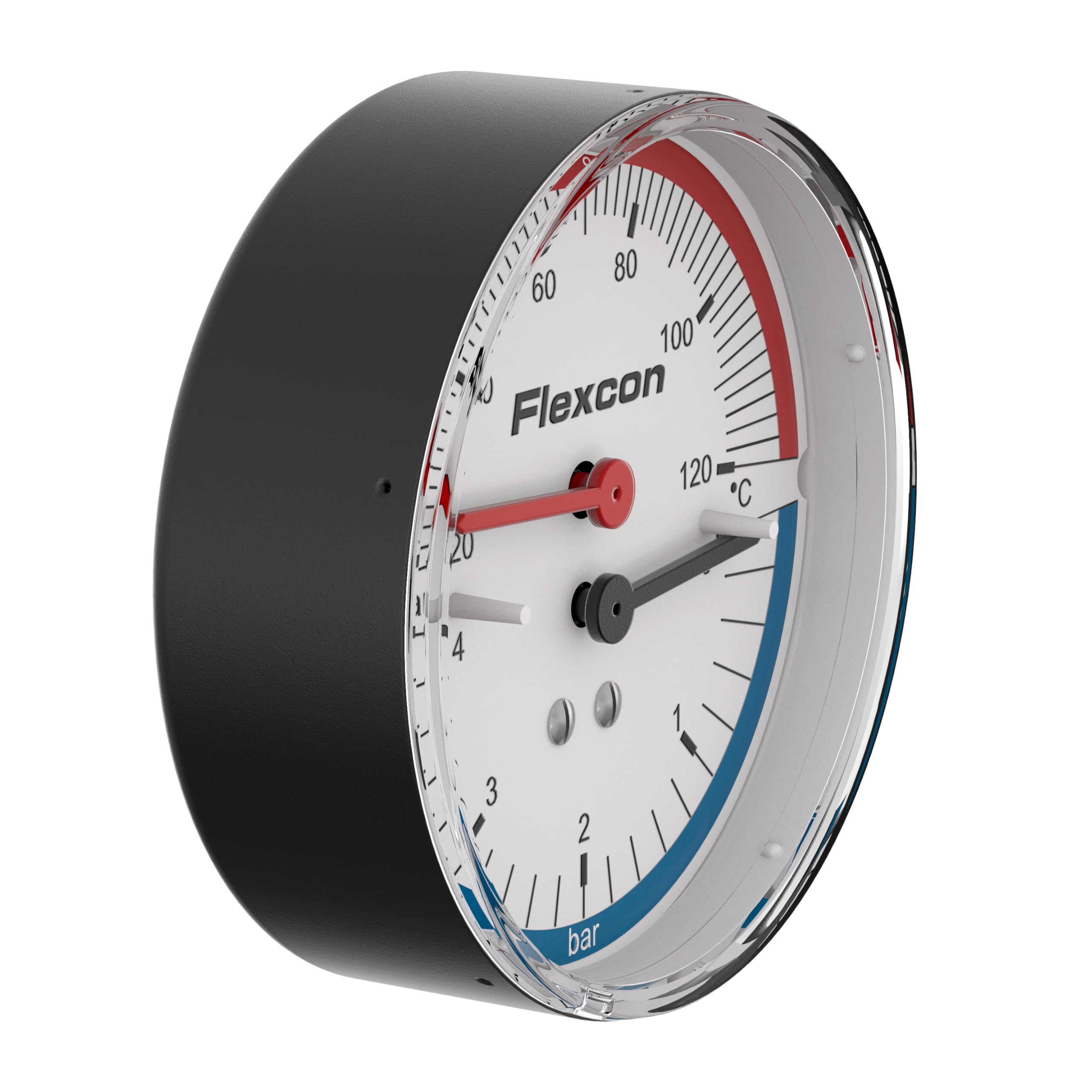 Flamco Thermomètre manomètre avec vanne d'arrêt R 1⁄2" M, 20-120 °C / 0-4 bar - 27250