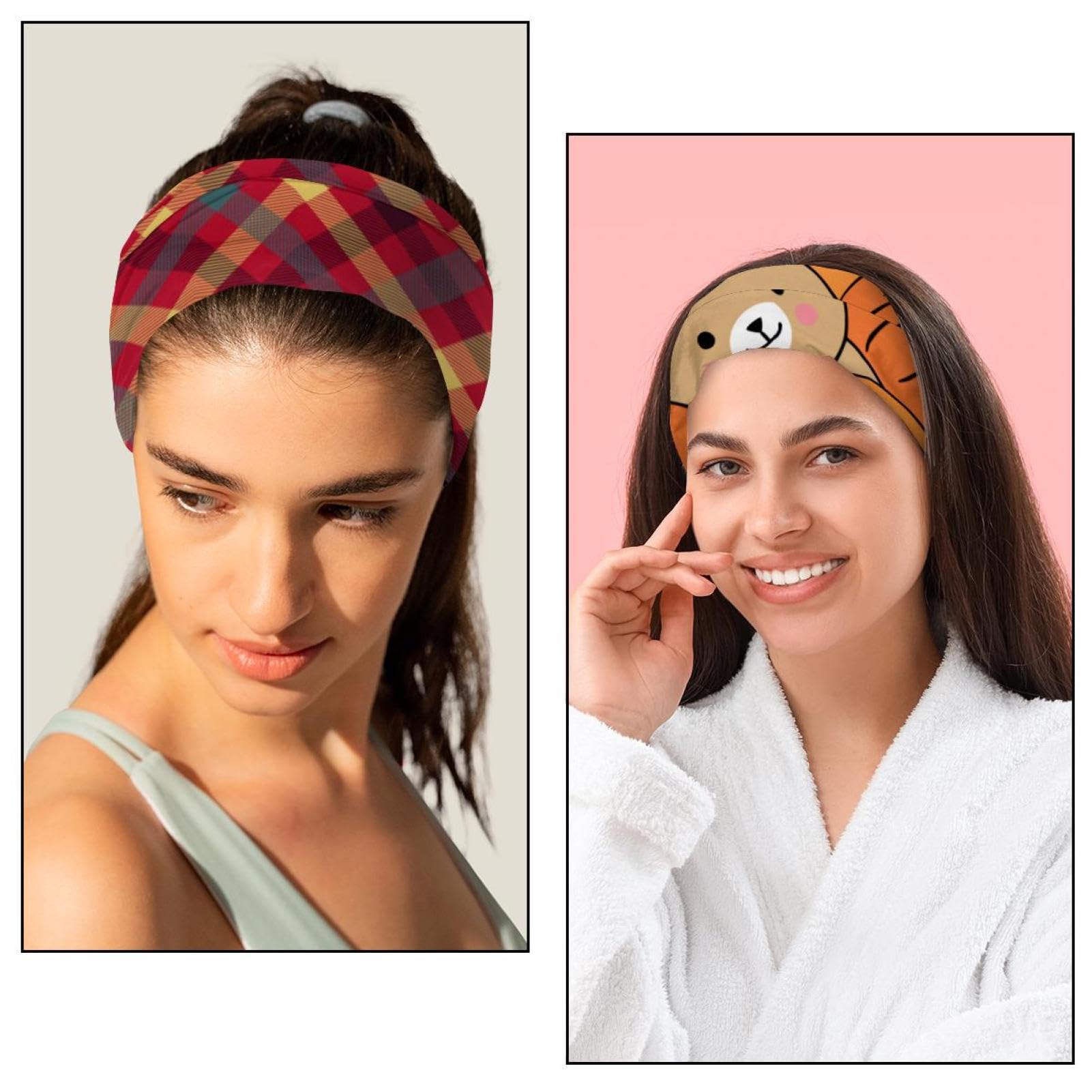 Lot de 6 bandeaux antidérapants en forme d'écailles de poisson pour femme, bandeau élastique large pour cheveux, yoga, sueur, sport, entraînement