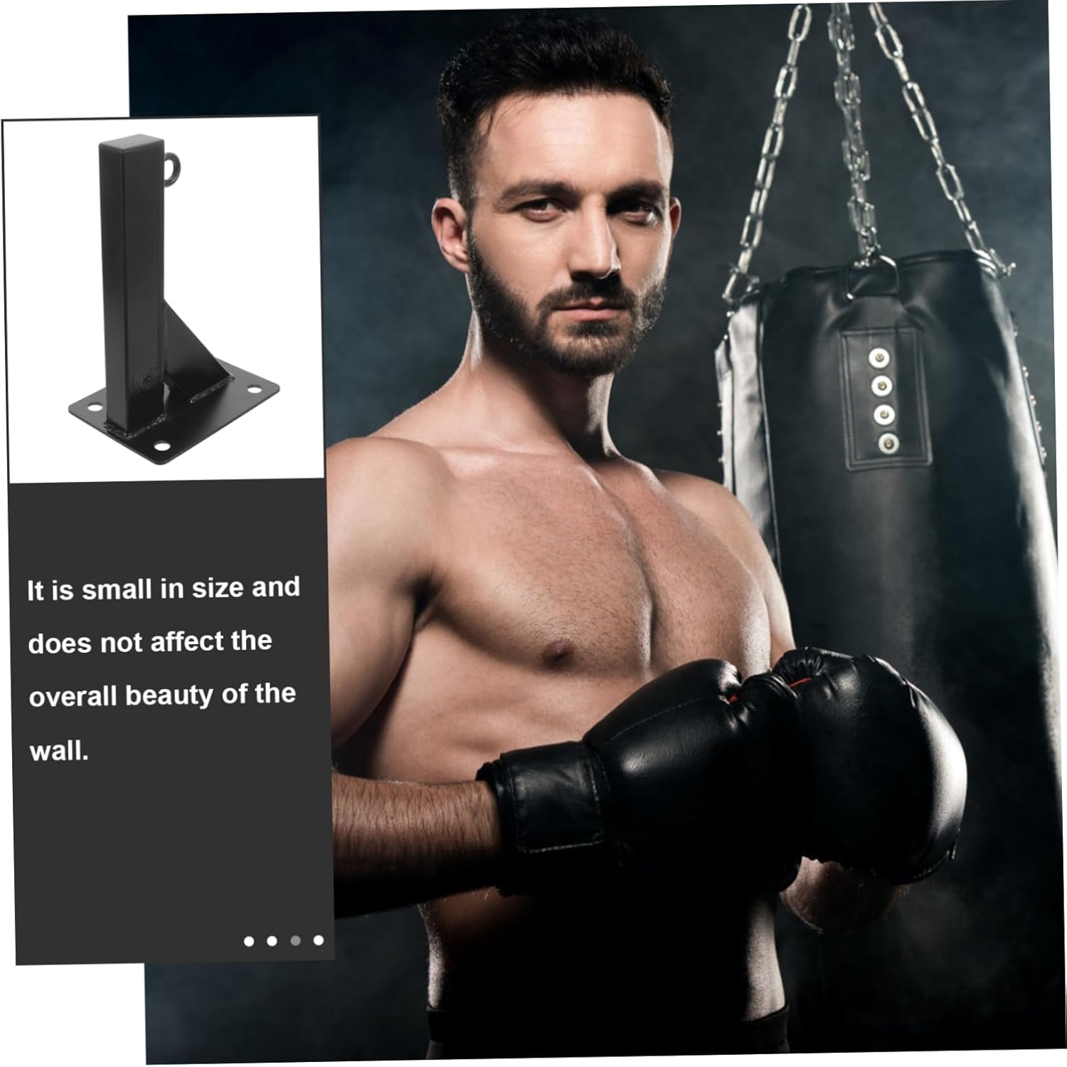 Mikikit Heavy Duty Punch Bag Hanger Metal Sand Bag Hanging Bracket Wall Mount Hook for Home Gym for Martial Arts Training