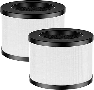 2 Pack TZ-K1 Replacement Filter Compatible with ToLife TZ-K1 Air Puri-fier, AROEVE MK01 MK06 Air Purifi-ers, 3-in-1 H13 HEPA Filter, Activated Carbon and Pre-filter, 360° Rotating Filter(White)