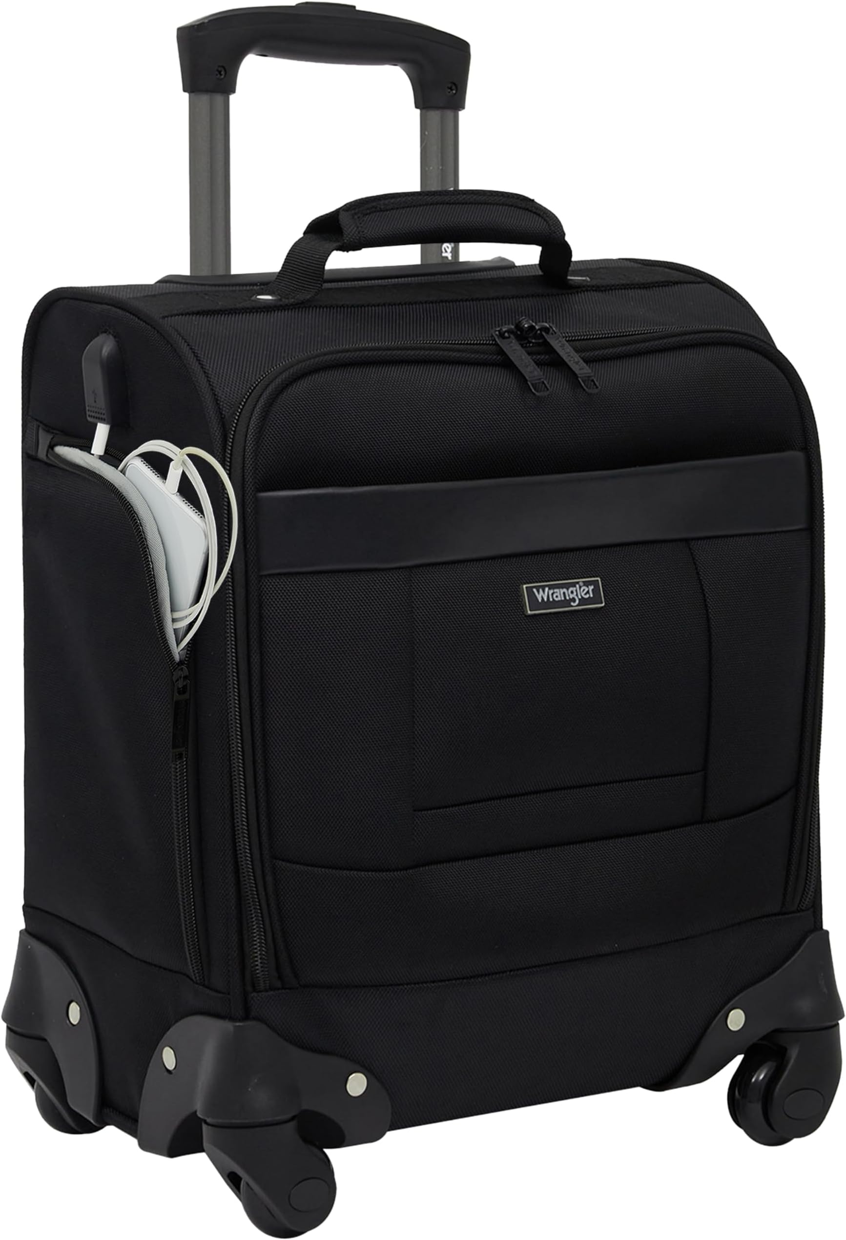 17" Underseat Spinner Carry-On Luggage, Black