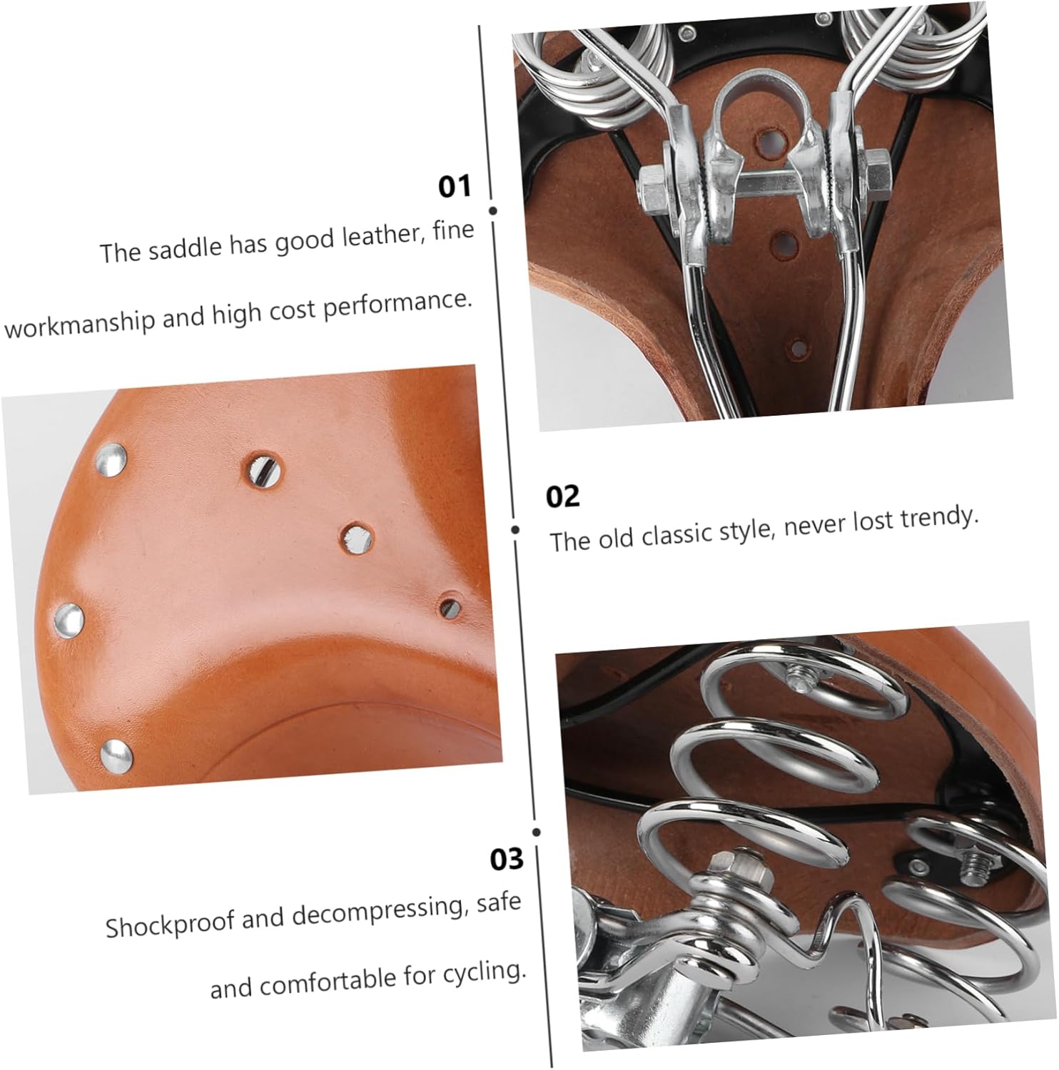 Kisangel Faux Leather Bike Saddle for Road and Mountain Comfortable Ergonomic Design Easy to Install Unisex Fit Deep Random Colors