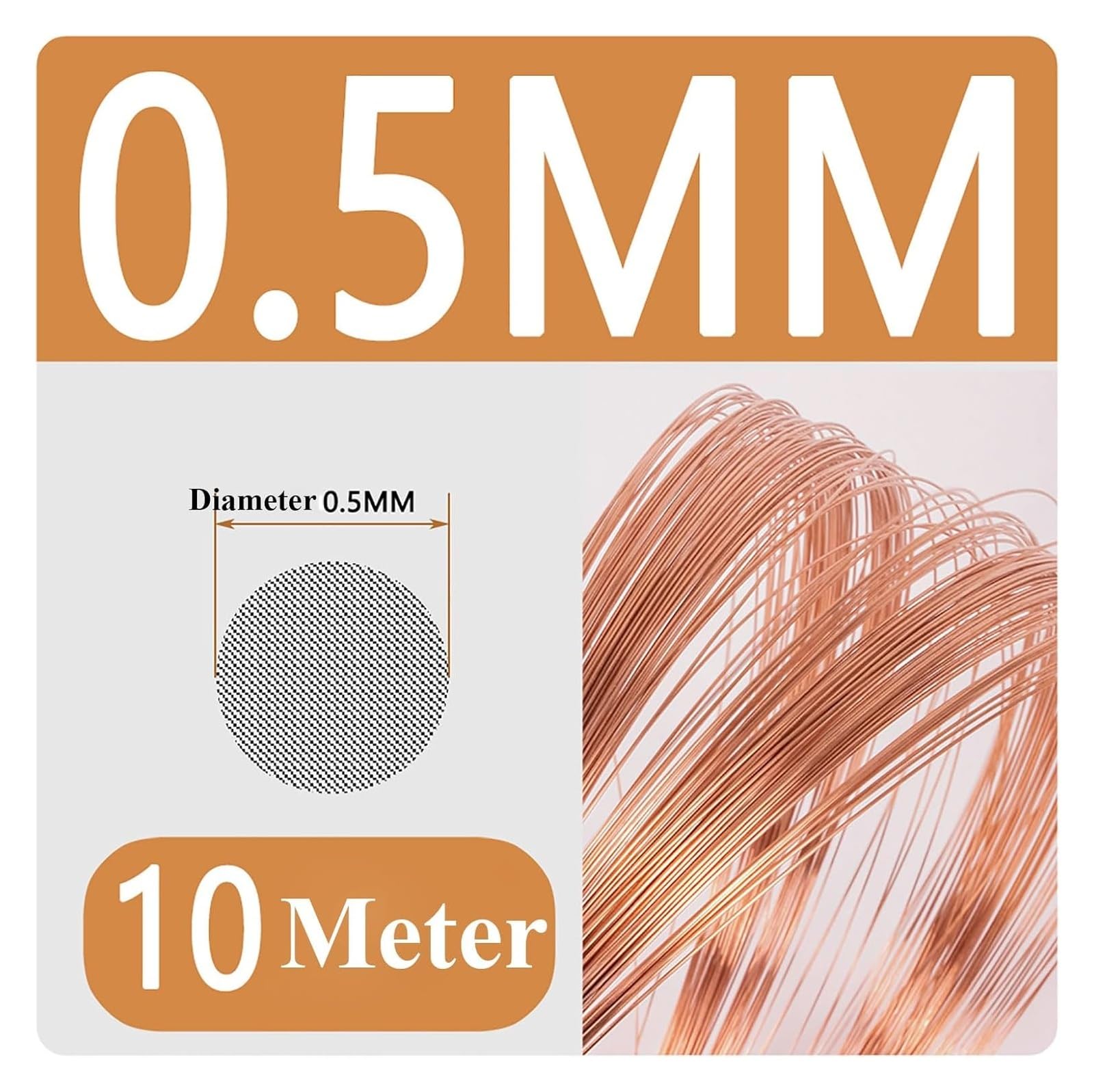 1 Uds alambre de cobre puro 0,2-0,6mm diámetro 10M sólido desnudo