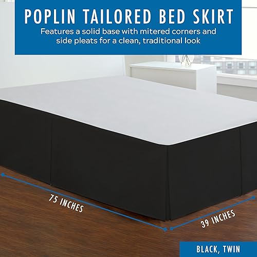 Miniatura 9 de Fresh Ideas Bedding Tailored Bedskirt, Classic 14” Drop Length, Pleated Styling, California King, White