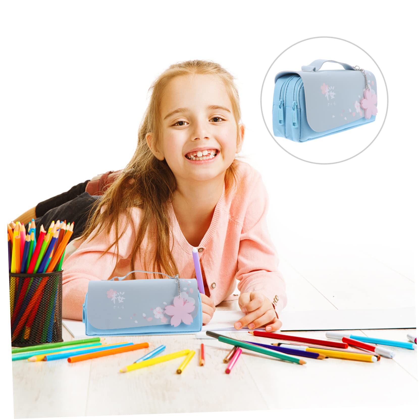 SHINEOFI 2pièces Trousse Scolaire à Grand Étui à Crayons avec Compartiments De Rangement Étudiant Pratique Et Élégant pour Et