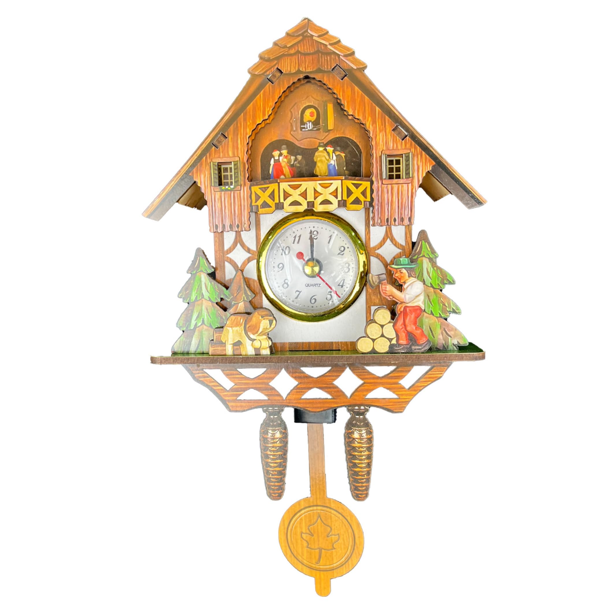 Ameble Cuckoo Clock Retro Wooden Cuckoo Clock, Silent Modern Cookoo Clocks For Wall Living Room Bedroom, Handcrafted 3d Vintage Design Home Decor