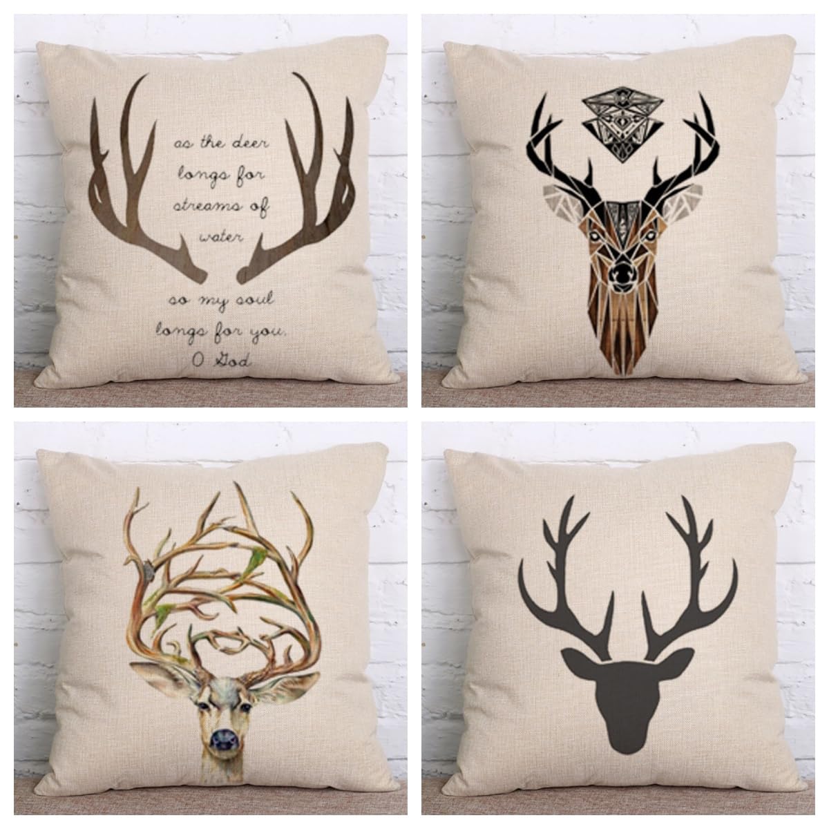 Taie d'oreiller déco et housse de coussin 50x50 animaux lavable pour canapé et chambre