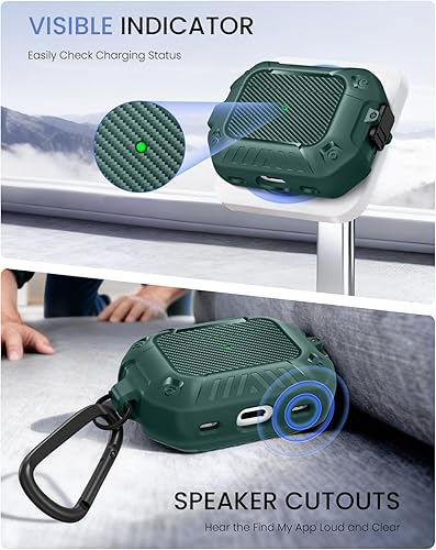 Miniatura 8 de MOBOSI Funda para Airpods Pro 2, compatible con AirPods Pro de 21 generación con bloqueo, llavero y kit de limpieza, carcasa rígida protectora a