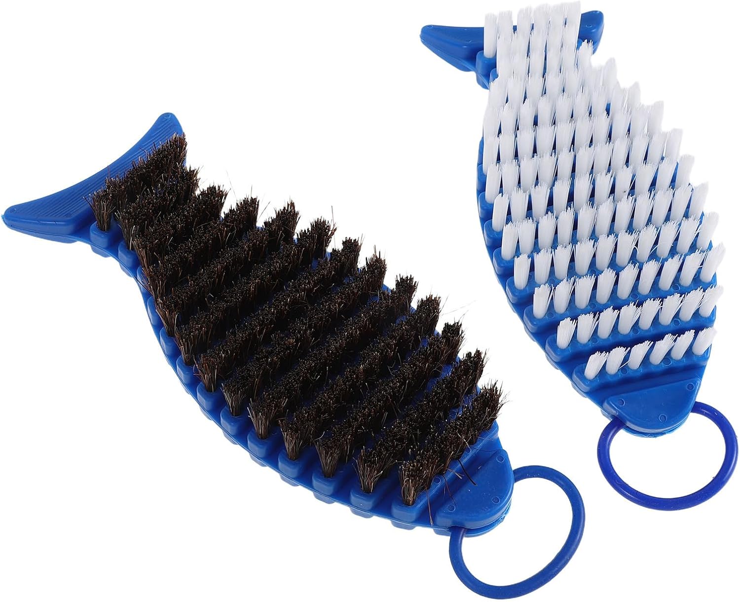 2pcs Barbell Cleaning Brush for Gym Equipment and Sports Equipment, Stiff Nylon Bristle Brush with Fish Shape Design, Odor Prevention and Versatile Use for Home Gym and Fitness