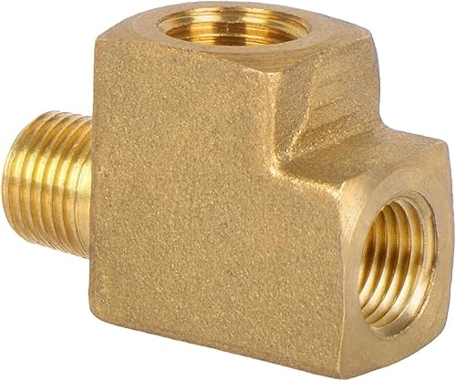 JUWO 18" NPT hembra x 18" NPT macho x 18" NPT hembra, camiseta Barstock Street, accesorio de tubería de latón para aire, propano, LP y gas natural