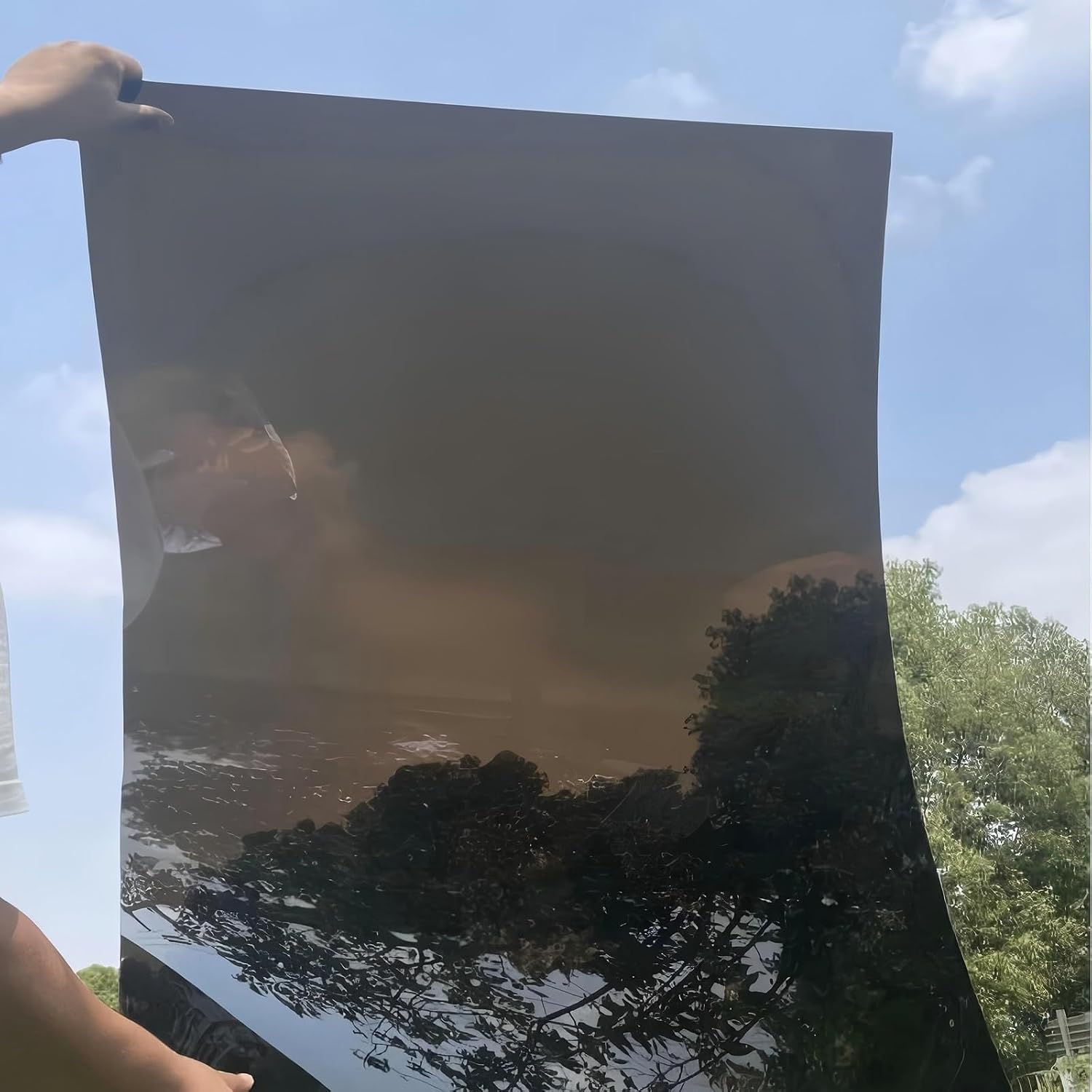 Polycarbonate Roofing Sheet Outdoor Clear,Window Awning Door Canopy, Patio Protection Cover for Rain, Snow, UV, and Sunlight with Hollow Sheet,Front Door, Yard Canopy(Brown,3.3x9.8ft)