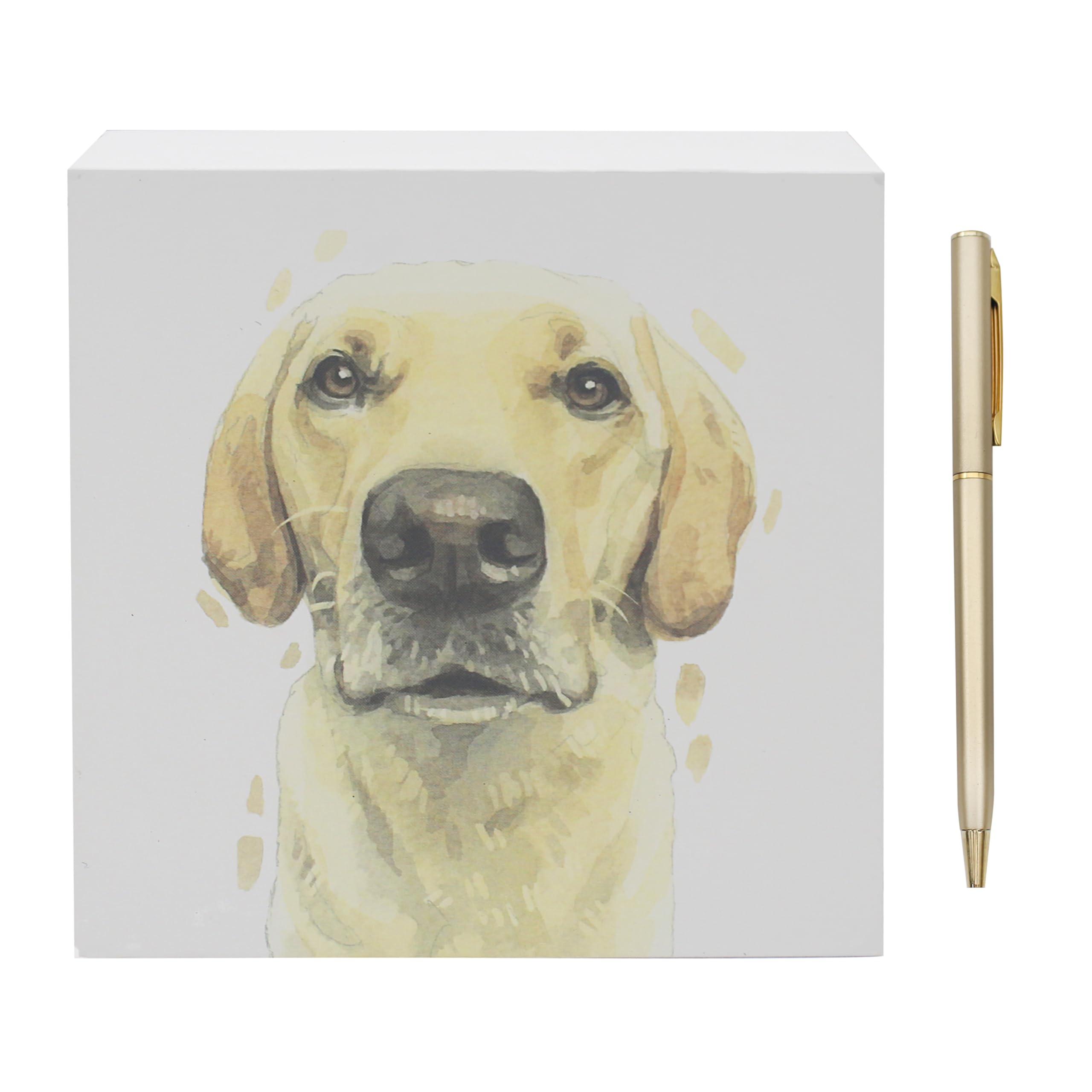 Lesser & Pavey Golden Labrador Memo Block Robert James Hull for Home & Office | Stylish Notepads & Writing Pads For Daily Use | Compact Note pad & Memo Pads for Daily Notes & Reminders