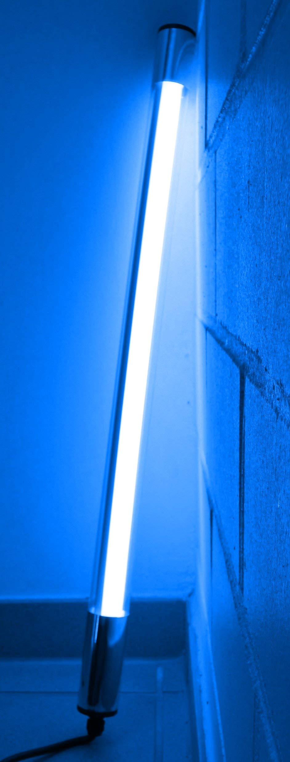 Led Leuchtstab IP44 KS mit Blendschutz 60cm blau für Außen, Gartenbeluchtung mit Led 3m Anschlußkabel 230 Volt