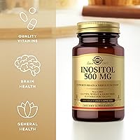 Vista 4 de Solgar Inositol 500 mg - 100 cápsulas vegetales - Apoya la función celular y la salud cerebral - Vegano, sin gluten, sin lácteos, Kosher - 100