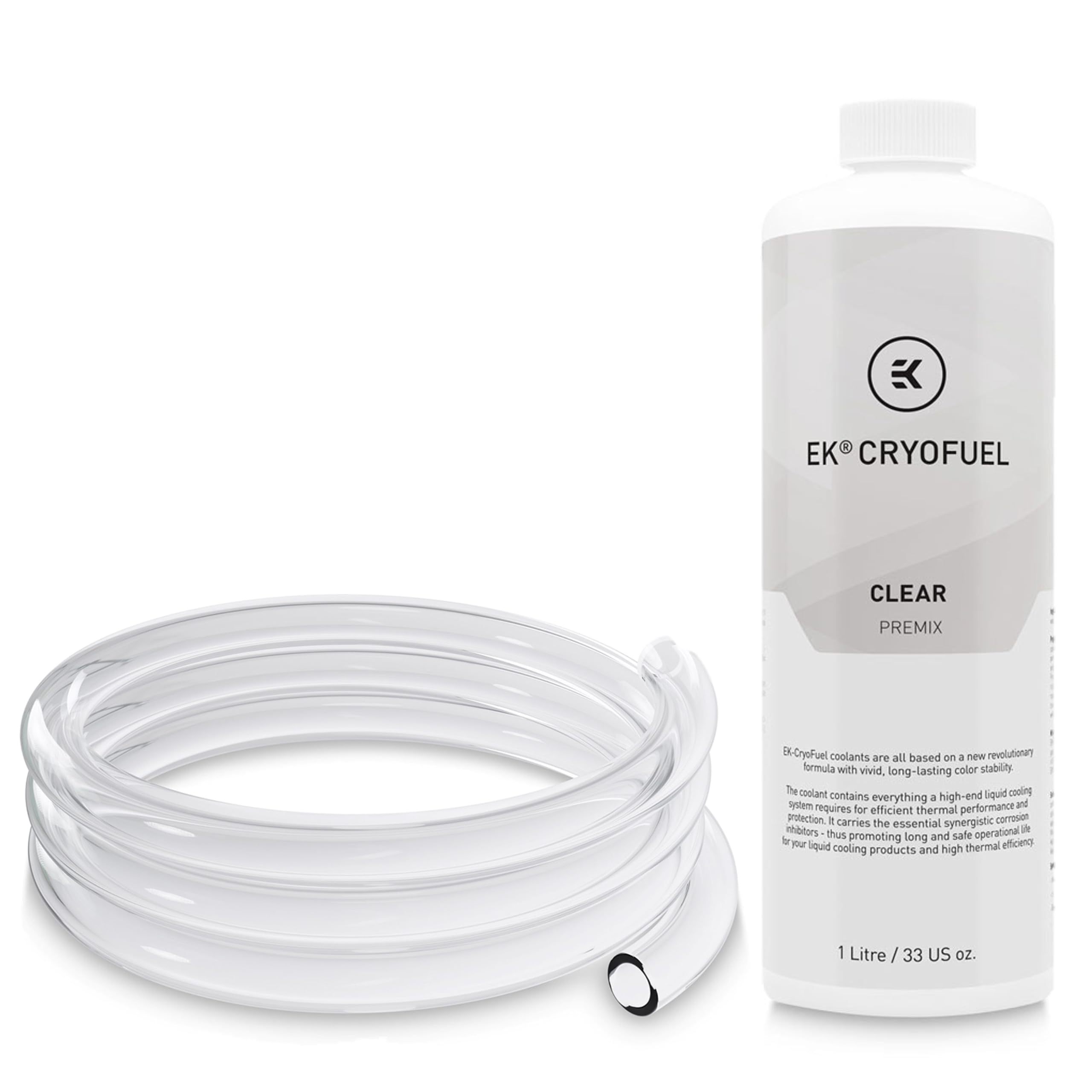 EKWB EK-Loop 10/13mm Clear Soft Tube (3m) and EK-Cryofuel Clear Premix Coolant (1000mL) Bundle