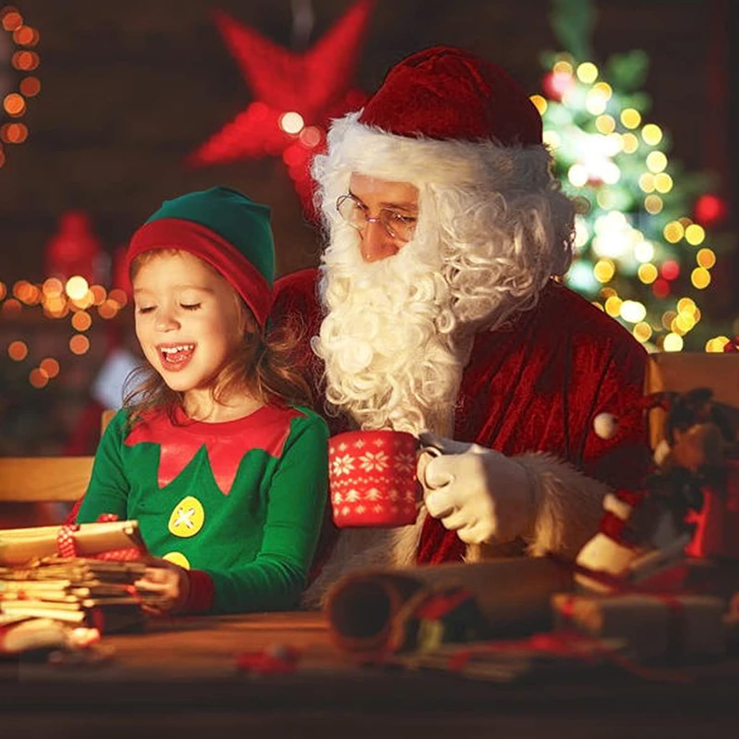 Santa Claus Costume for Men,Professional Santa Suit Adults Men Christmas Santa Costume Deluxe 9 PCS Santa Outfit - Image 5