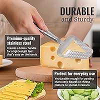 Vista 7 de Stainless Steel Cheese Slicer – Effortless Slicing for All Cheeses – Premium Handheld Cheese Cutter – Cheese Plane for Block Cheese – Quilted