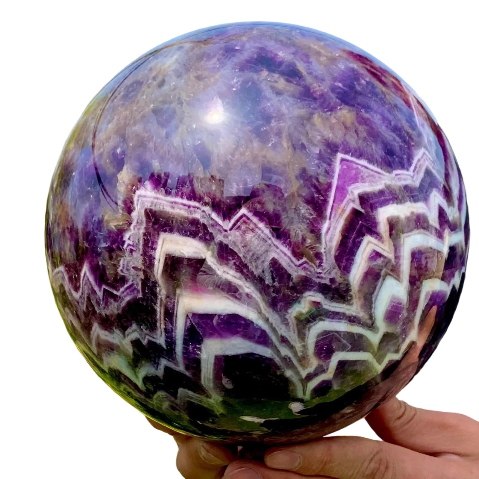 HAOYUNS Beautiful Natural Dream Amethyst Sphere Crystal Gemstone for Success and Prosperity(1000-1100g)