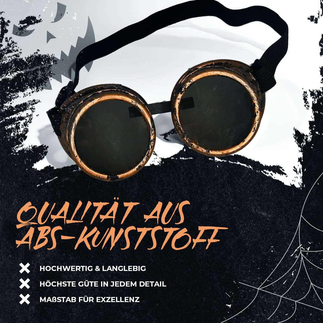 Steampunk Glasses for Men and Women, Retro Sunglasses for Steampunk Outfit I Cyberpunk Burning Man Carnival, Halloween - Image 4
