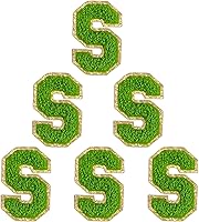 Vista 48 de 6 piezas de parches de letras de chenilla autoadhesivas, parches de letras preppy de 2 pulgadas para bolsos, ropa y sombreros, grandes pegatinas