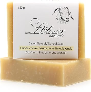 2 Pack Goat's Milk Soap - With Shea Butter and Lavender - All Natural Bar Soap - Handmade Soap - Made in Canada - L'OLIVIER NATURALS