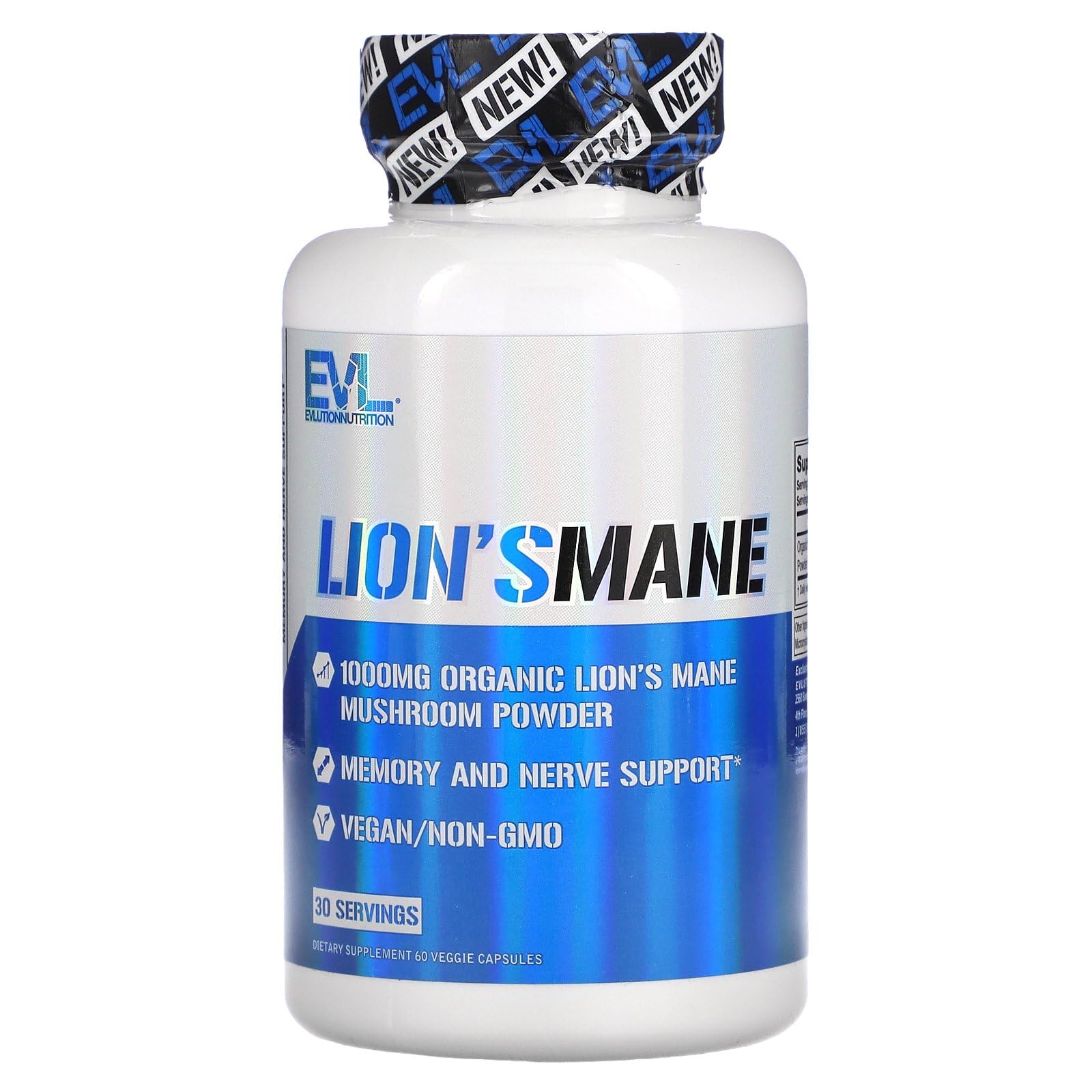EvlutionNutrition Lion's Mane, Capsules - 60 vcaps