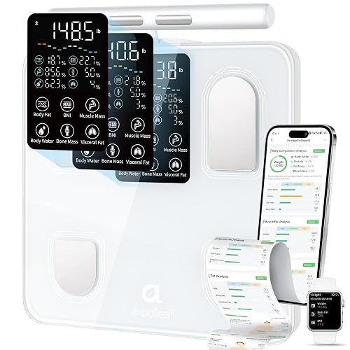 arboleaf Smart Scale with BMI, Body Fat, Muscle Mass, 50+