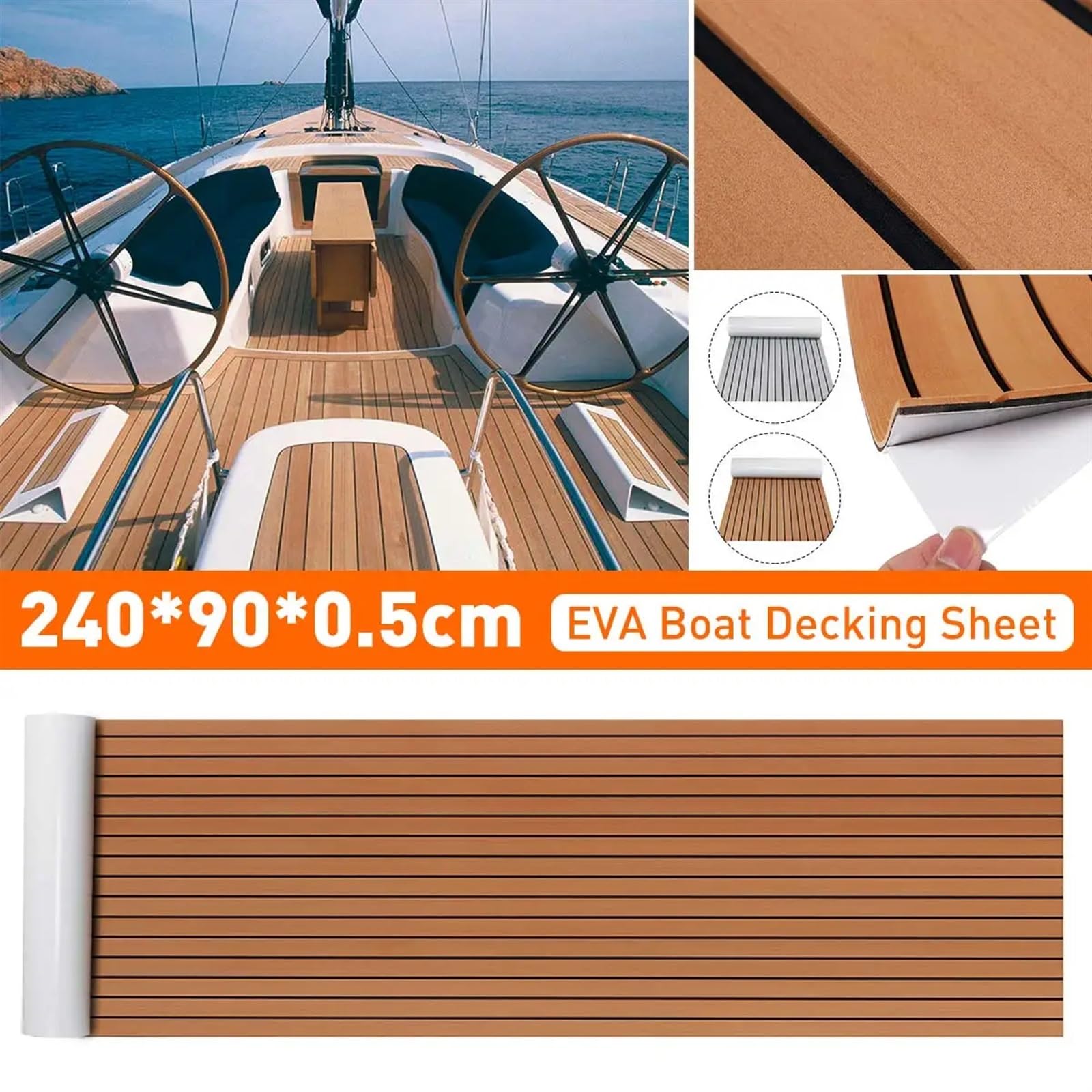 Mousse de Pont en EVA, Tapis de Sol Marin pour Bateau RV Feuille de revêtement antidérapante en Mousse EVA 240x60cm / 94.5x23.6in(Clair Noir Mousse de Pont en EVA, Tapis de Sol Marin pour Bateau RV Feuille de revêtement antidérapante en Mousse EVA 240x60cm / 94.5x23.6in(Clair Noir