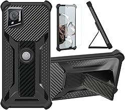 bojioderf Coque Compatible pour Crosscall Stellar-M6 Coque Étui Case Cover Hybride [avec Protection d'écran en Verre trempé] [Support magnétique Pliable] Noir