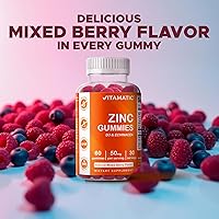 Vista 5 de Vitamatic Gomitas de zinc de 50 mg - 60 gomitas veganas - Sin gluten - Paquete de 2