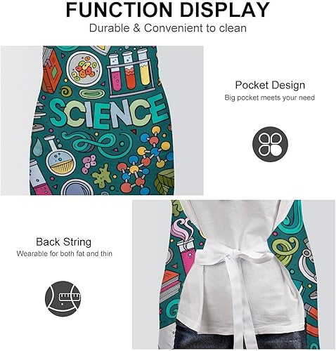 Miniatura 6 de Physics Biochemistry Science Funny Bib Aprons Adjustable Kitchen Chef Apron with Pockets for Men Women