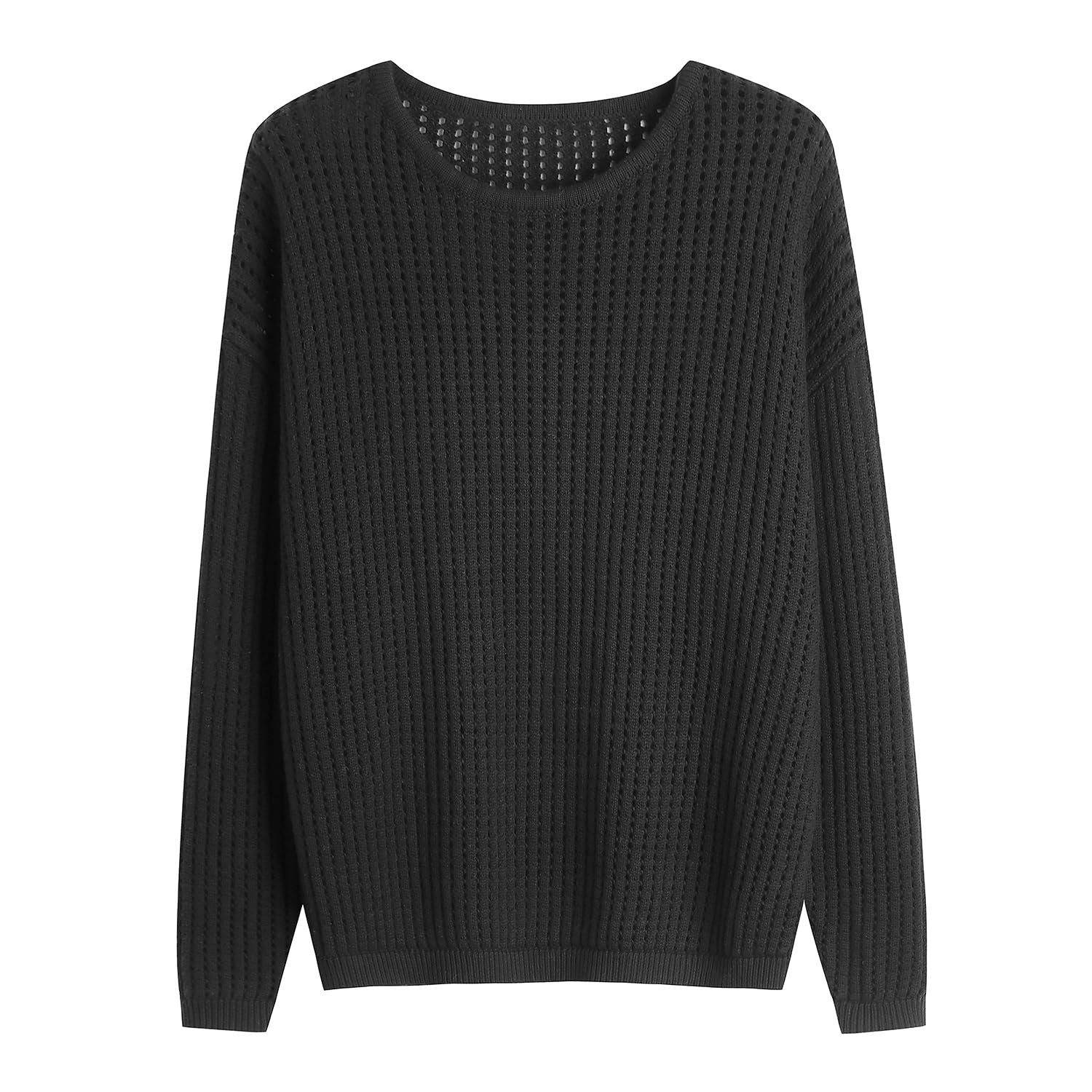Women's Oversized Openwork Knit Pullover Sweater Outfit 2026